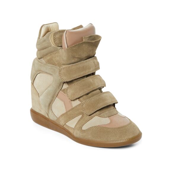Isabel Marant Bekett Hidden Wedge High Top Sneaker - 10 US/40 EU - Taupe - Picture 1 of 6
